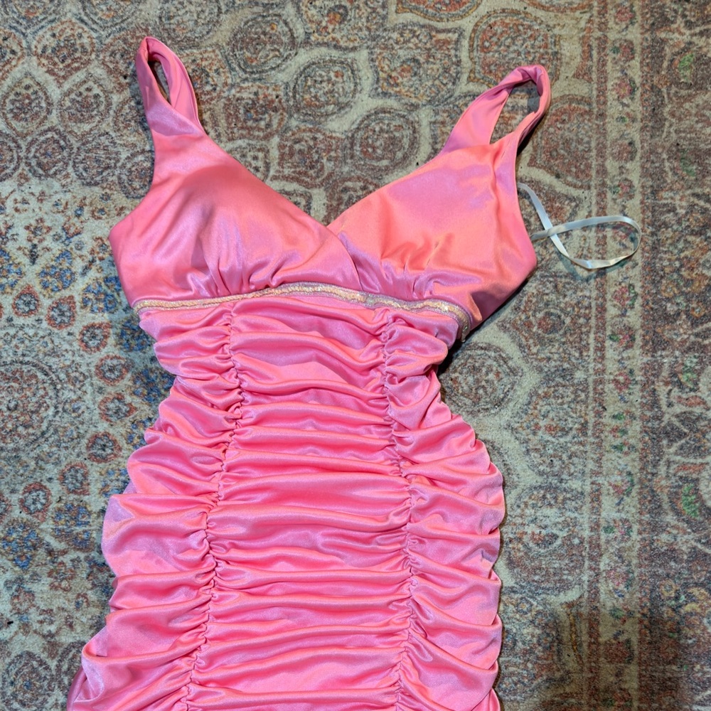 Steppin' Out Vibrant Pink Ruched Mini Dress